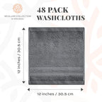 Wealuxe Dark Gray Washcloths 48 Pack - Image 4