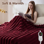 Heated Throw Blanket, Faux Fur Cozy Heating Blanket - Image 6