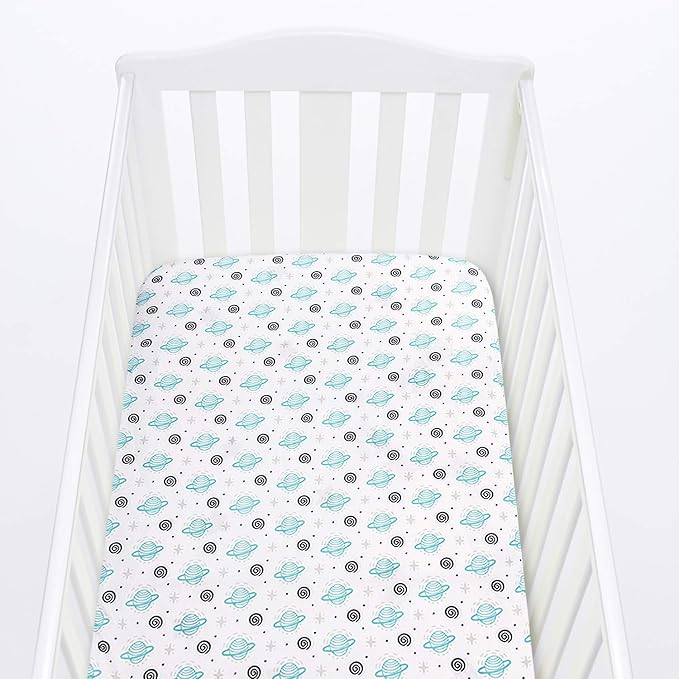 Pack and Play Sheets, 2 Pack Mini Crib Sheets, Stretchy Playard Fitted Sheet - Image 4