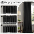 72 Inch Blackout Curtains for Living Room 2 Panel Burg Complete Black Out - Image 6