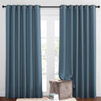 NICETOWN 50% Blackout Smoky Blue Sliding Glass Curtains 2 Panels Set by NICETOWN