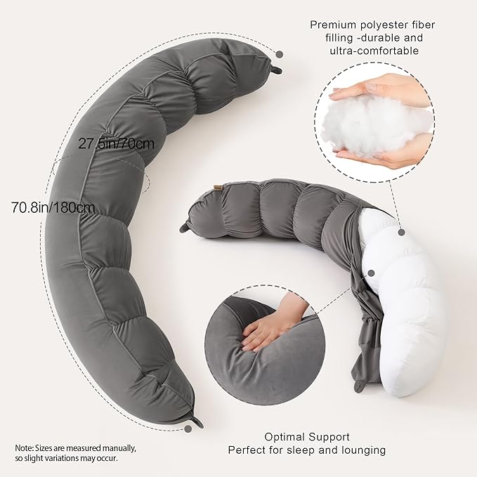 Peallow – Long Round Body Pillow - Image 3