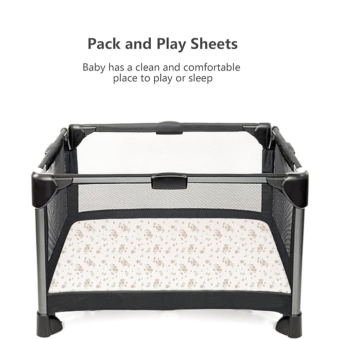 Konssy Muslin Mini Crib Sheets, 100% Soft Cotton Pack and Play Sheets - Image 5