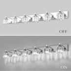 Aipsun Bathroom Vanity Light Crystal Vanity Lighting Fixtures 6 Lights Chrome - Image 5