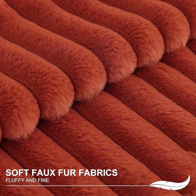 Pallene Faux Fur Plush Fall Throw Pillow Covers 26x26 Set of 2, Luxury Soft - Image 2