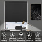 HESTIA No Drill Cordless Blackout Roller Shades Screwless Waterproof Shower - Image 3