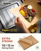 Katbite 265Pcs 10x15 inches Parchment Paper Sheets, Heavy Duty Unbleached - Image 2