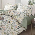 MKXI Wildflower Duvet Cover Set Sage Green Spring Floral Bedding Set Rustic - Image 3