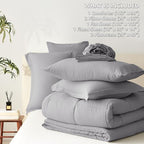 CozyLux King Size Comforter Set Grey - Image 5