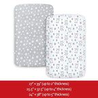 Pack and Play Sheets, 2 Pack Mini Crib Sheets, Stretchy Playard Fitted Sheet - Image 5