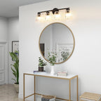 OCIOC Bathroom Vanity Light, 4-Light Modern Matte Black Wall Sconce - Image 8