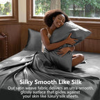 CozyLux Satin Sheets Queen Size Bed Set - Image 3