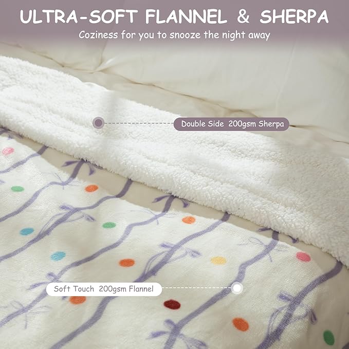 Purple Bow Electric Throw Blanket 50" x 60" - Image 3