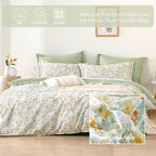 LEMIROE Floral Cotton Comforter Queen Size 3Pcs - Image 2
