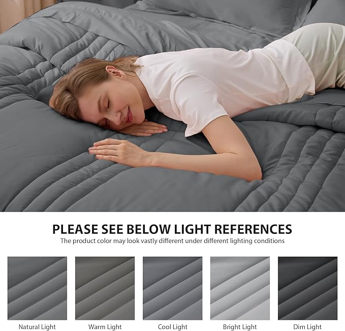 Twin XL Comforter Set Dark Grey - Image 7