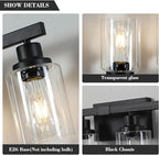 6-Light Black Vanity Lights 38'' Modern Bathroom Vanity Lighting Fixtures Above - Image 2