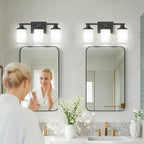 L LOHAS LED Black Bathroom Light Fixtures, 3-Light Vanity Light Over Mirror - Image 7