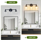 3-Light Bathroom Light Fixture Black Vanity Lights Over Mirror Modern Wall - Image 4