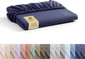 Linen Home 100% Cotton Percale Weave Fitted Sheet, Twin Size, Dark Blue by LINENHOME