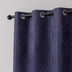 Amazon Basics Jacquard 2-Piece 100% Blackout Curtains, Living Room and Bedroom - Image 2