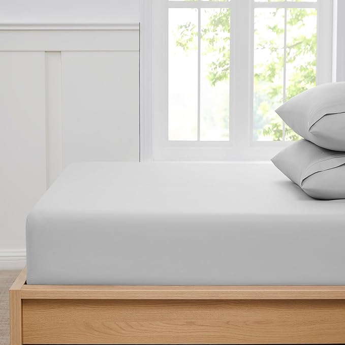 Twin Fitted Sheet Only with Full Elastic & Built in Corner Sheet Straps to - Image 3