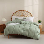 JSD Sage Green Duvet Cover Set Twin Size, 2 Piece Microfiber Kids Duvet Cover by JSD