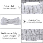 Casoty 6 Pcs Hair Band, Soft Coral Fleece Spa Headbands - Image 2