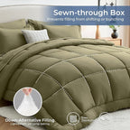 Sasttie California King Comforter Set, 7 Pieces Cal King Bed in a Bag, Complete - Image 3