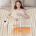 Heated Blanket Twin Size, Faux Fur Cozy Heating Blanket - Image 4