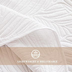 Exclusivo Mezcla California King Quilt Bedding Set, Lightweight White Quilts - Image 5