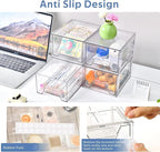 Plastic Drawers Storage, 4 Pack Clear Stackable Storage Drawers, Acrylic - Image 4