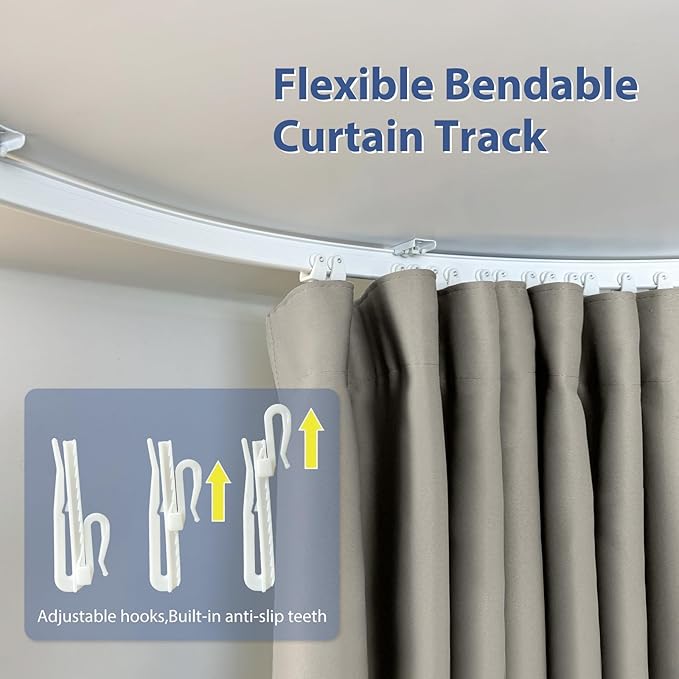 Room Divider Ceiling Mounted Curtains Track Sets Extra Wide Blackout Curtain - Image 5