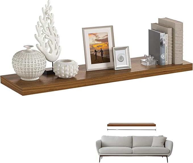 HÜNGSMART 48 Inch Wooden Floating Shelf – Supports 300lbs – Carpenter Designed by Hungsmart