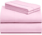 LuxClub 4 PC Sheet Set Bed Sheets Deep Pockets Eco Friendly Wrinkle Free by LuxClub