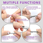 Cuticle Trimmer with Cuticle Pusher and Scissors, Cuticle Remover Professional - Image 2