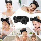 Casoty 6 Pcs Black Spa Headband, Bow Hair Band, Hair Band - Image 6