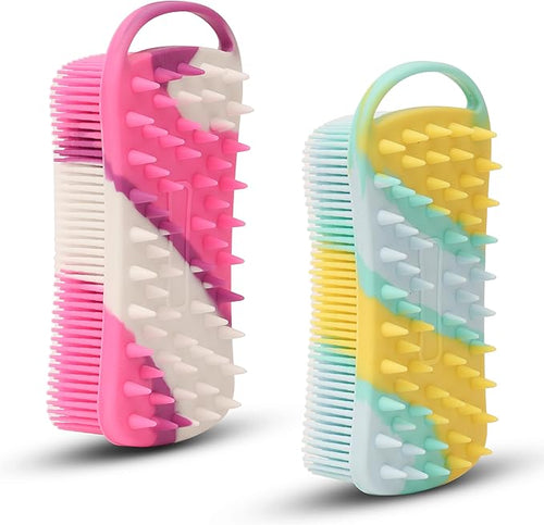 2 PC Silicone Body Scrubber, 2 in 1 Exfoliating Shower Bath Scrubber, Soft by MtBoi