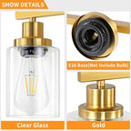 3 Light Gold Bathroom Light Fixtures, Bathroom Vanity Light Over Mirror - Image 4