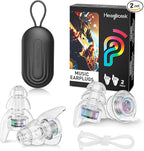 Hearprotek Concert Ear Plugs, 2 Pairs Reusable High Fidelity Musician Ear Plugs by Hearprotek