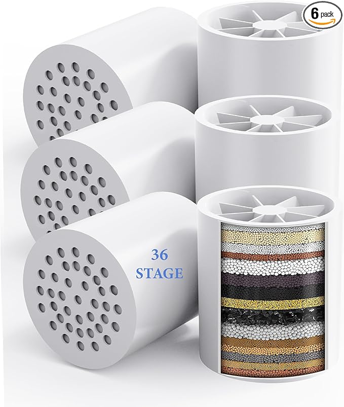 6 Pack 30 Stage Universal Shower Filter Replacement Cartridge -Removes Chlorine by VeoryFly