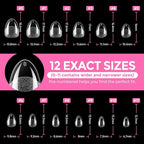 UNA GELLA Extra Short Almond Nail Tips Full Cover 216PCS Gel Nail Tips Short - Image 8