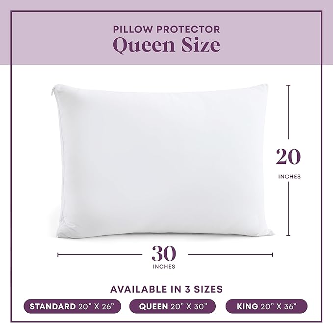 CirclesHome Pillow Protectors 2 Pack Queen Zippered - Image 6