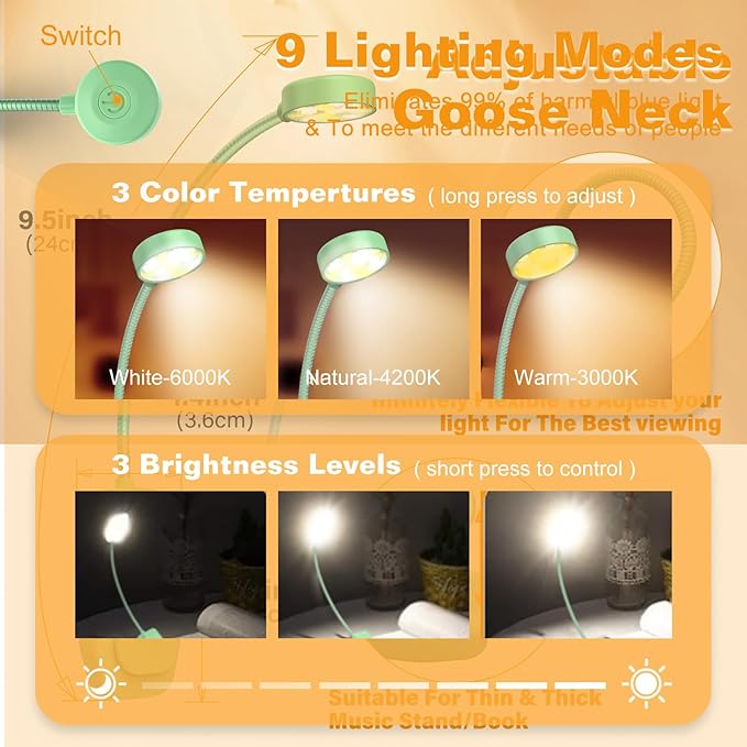 2 Packs Rechargeable Book Reading Light - Image 3