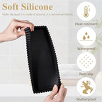 Silicone Bathroom Tray Small Vanity Organizer Rectangle Sink Caddy Sponge - Image 3