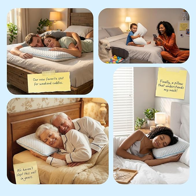 Stomach Sleeping Pillow for Stomach Sleeper, Flat Pillows for Sleeping Thin - Image 3