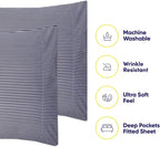 Queen Sheets Stripe Navy - Image 3