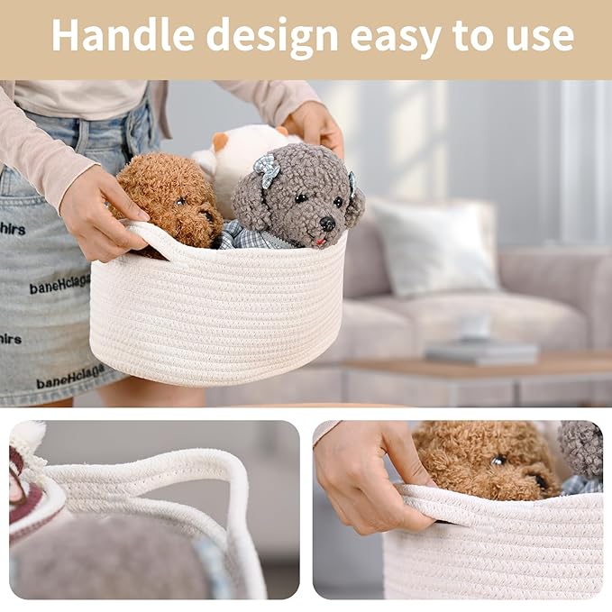 Happyiren Cute Woven Cotton Rope Basket - Image 2