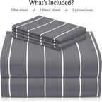 LuxClub 4 PC King Size Sheet Set, Breathable Luxury Bed Sheets, Deep Pockets - Image 2