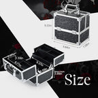 FRENESSA Makeup Train Case Cosmetic Box Portable Makeup Case Organizer 4 Trays - Image 5
