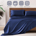 MR&HM Satin Bed Sheets, Queen Size Sheets Set - Image 5